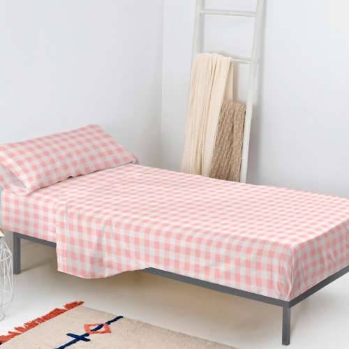 Set posteljine HappyFriday Basic Kids Vichy Roza Krevet od 80/90 2 Dijelovi Cijena