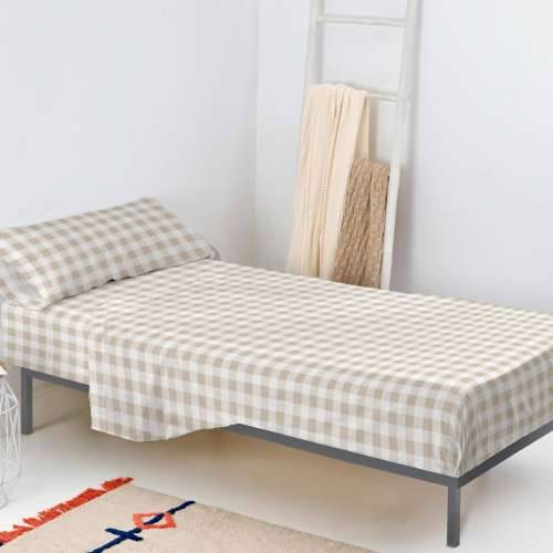Set posteljine HappyFriday Basic Kids Vichy Bež Krevet od 105 180 x 270 cm 2 Dijelovi Cijena