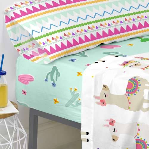 Podesiva plahta HappyFriday Moshi Moshi Cute Llamas Pisana 105 x 200 x 32 cm Cijena