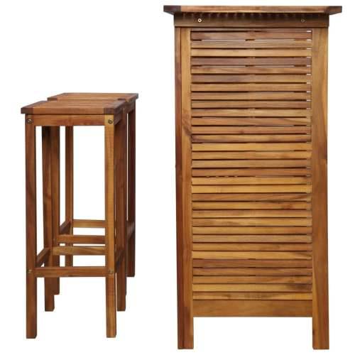 3-dijelni set barskog stola i stolica od masivnog bagremovog drva Cijena