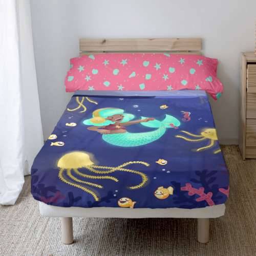 Set posteljine HappyFriday Mr Fox Happy Mermaid Pisana Krevet od 105 2 Dijelovi Cijena