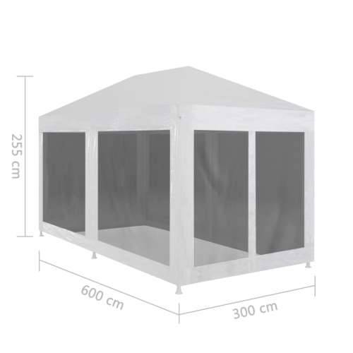Šator za zabave sa 6 mrežastih bočnih zidova 6 x 3 m Cijena