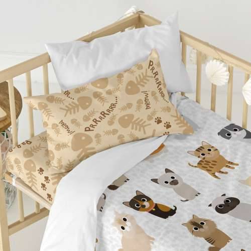 Set pokrivača za poplun HappyFriday Mr Fox Cats Pisana Dječji krevetić 2 Dijelovi Cijena