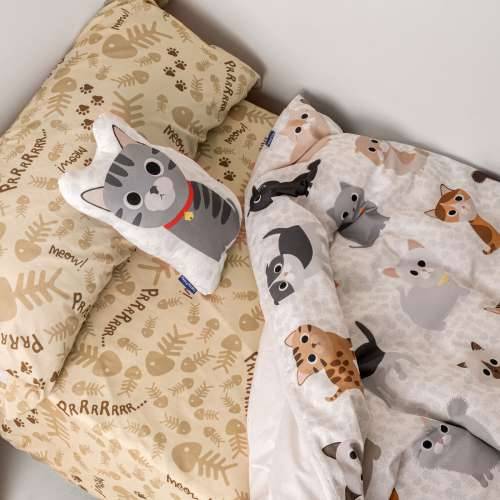 Set pokrivača za poplun HappyFriday Mr Fox Cats Pisana Krevet od 80/90 2 Dijelovi Cijena