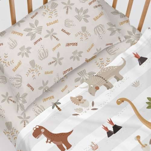 Set posteljine HappyFriday Moshi Moshi Dino family  Pisana Dječji krevetić 2 Dijelovi Cijena