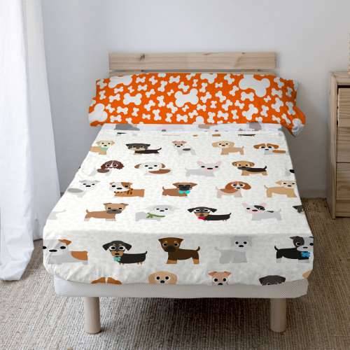 Set posteljine HappyFriday Mr Fox Dogs Pisana Krevet od 80/90 2 Dijelovi Cijena
