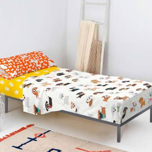 Set posteljine HappyFriday Mr Fox Dogs Pisana Krevet od 80/90 2 Dijelovi Cijena