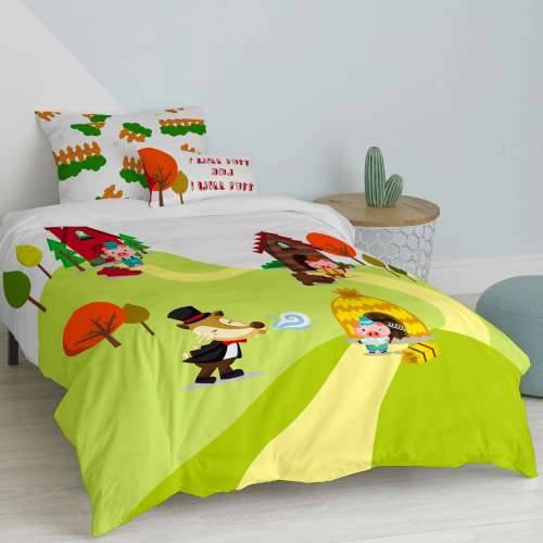 Set pokrivača za poplun HappyFriday Mr Fox Piggys  Pisana Krevet od 80 2 Dijelovi Cijena