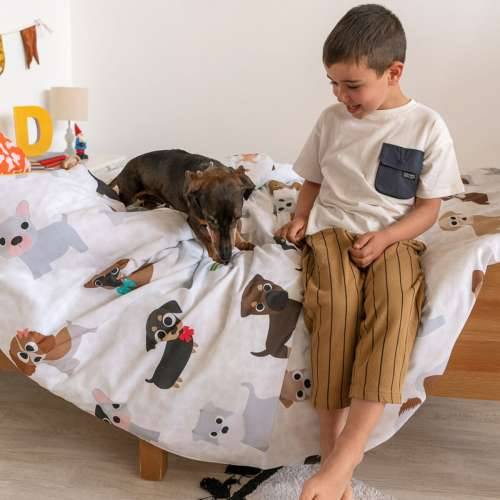 Set pokrivača za poplun HappyFriday Mr Fox Dogs Pisana Krevet od 105 2 Dijelovi Cijena