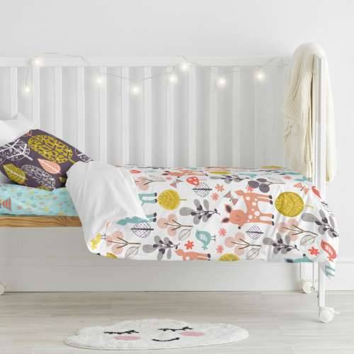 Set pokrivača za poplun HappyFriday Moshi Moshi Woodland Pisana Dječji krevetić 2 Dijelovi Cijena