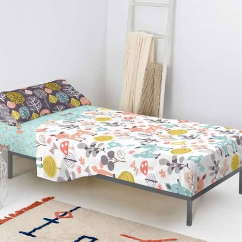 Set posteljine HappyFriday Moshi Moshi Woodland Pisana Krevet od 80/90 2 Dijelovi Cijena