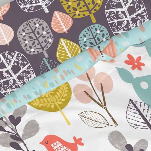 Set posteljine HappyFriday Moshi Moshi Woodland Pisana Krevet od 80/90 2 Dijelovi Cijena