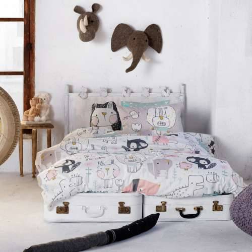 Set pokrivača za poplun HappyFriday Moshi Moshi Best Buddies Pisana Krevet od 80/90 2 Dijelovi Cijena