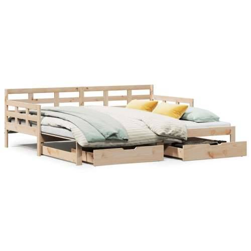 Dnevni krevet na razvlačenje s ladicama bez madraca 90 x 190 cm - Prirodna 90 x 190 cm Cijena