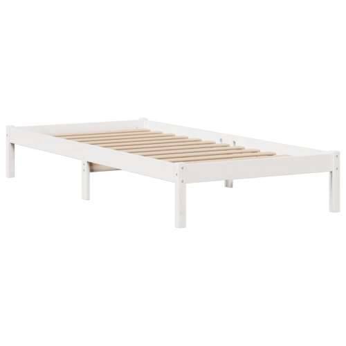 Krevet s regalom za knjige bez madraca bijeli 75x190cm borovina - Bijela 75 x 190 cm Cijena
