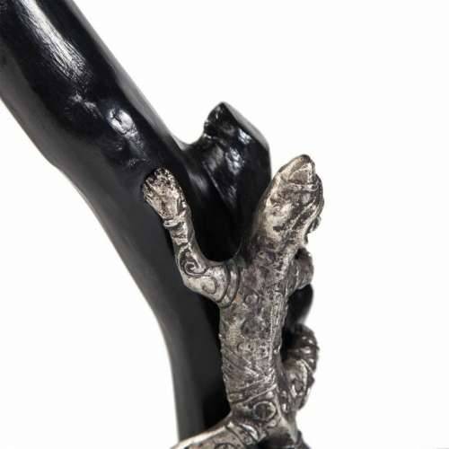 Ukrasna figura Alexandra House Living Crna Srebrna Metal Drvo Manga gušter 17 x 32 x 13 cm Cijena