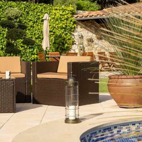 Laternas stends Alexandra House Living Mesing Metal Staklo 17 x 56 x 17 cm Cijena