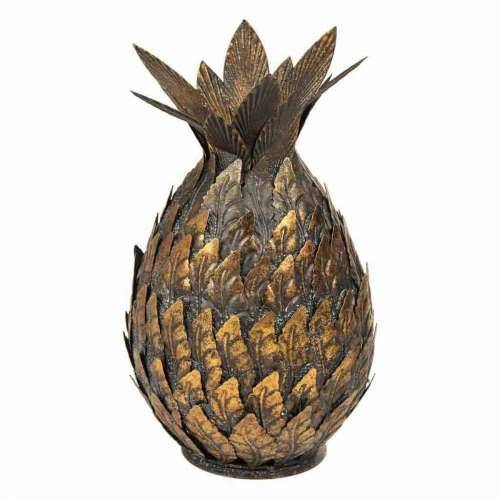 Svijećnjak Alexandra House Living zlatan Željezo 18 x 28 x 18 cm Ananas Cijena