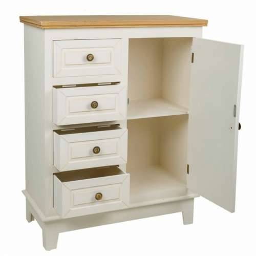 Ormarić za hodnik Alexandra House Living Bijela Prirodno borovina Drvo MDF 32 x 84 x 66 cm Cijena