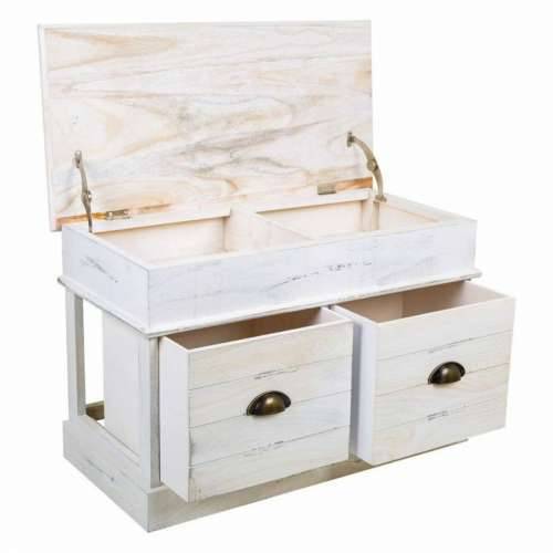 Klupa sanduk Alexandra House Living Bijela Paulovnija Drvo MDF 35 x 50 x 70 cm Cijena
