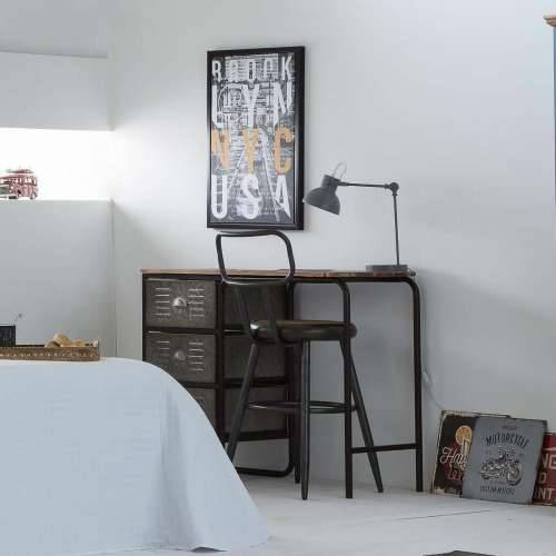 Tabure Alexandra House Living Smeđa Siva Drvo Metal 54 x 92 x 42 cm Cijena