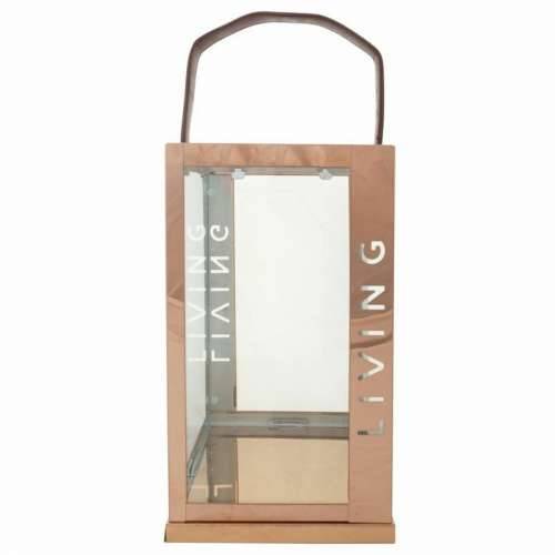 Laternas stends Alexandra House Living Bakar Staklo Nehrđajući Čelik 18 x 30 x 18 cm Cijena