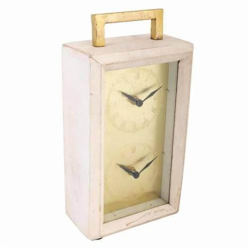 Galda pulkstenis Alexandra House Living Mesing Staklo Željezo Drvo Manga 9 x 30 x 15 cm Cijena