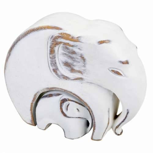 Ukrasna figura Alexandra House Living Bijela Polirezin Slon 8 x 21 x 25 cm Cijena
