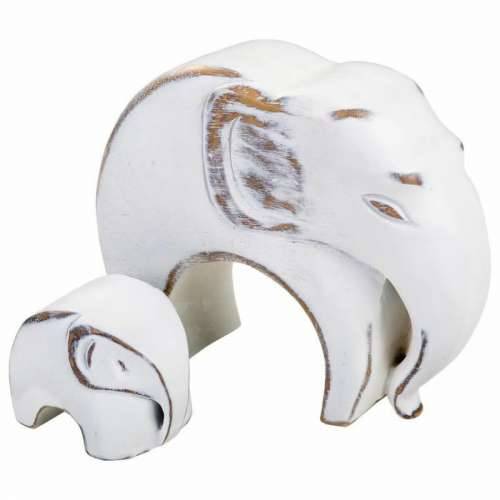 Ukrasna figura Alexandra House Living Bijela Polirezin Slon 8 x 21 x 25 cm Cijena