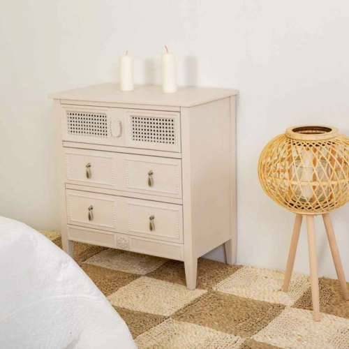Komoda Alexandra House Living Siva Roza Ratan Jelovina Drvo MDF 36 x 70 x 65 cm Cijena