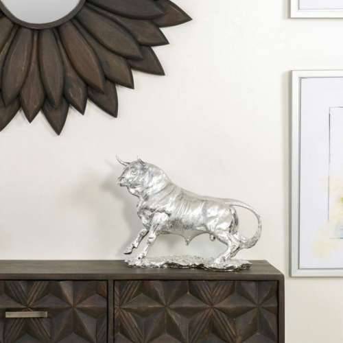Ukrasna figura Alexandra House Living Srebro Polirezin Bik 17 x 32 x 43 cm Cijena