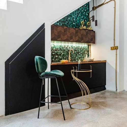 Pomoćni stolić Alexandra House Living Zlato Staklo 43 x 73 x 43 cm Cijena