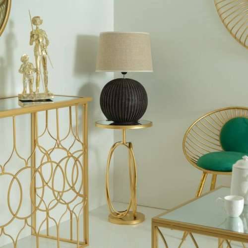 Pomoćni stolić Alexandra House Living Zlato Staklo Drvo MDF 35 x 61 x 35 cm Cijena