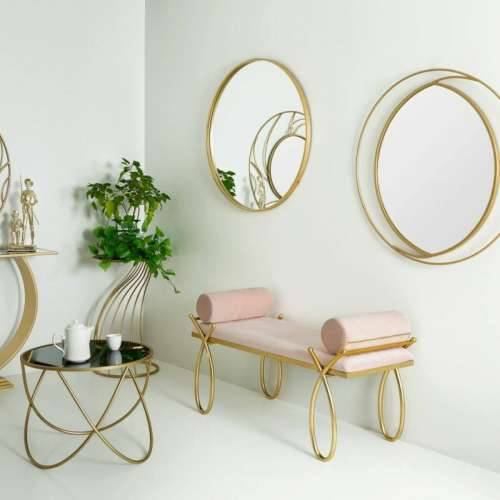 Stolac Alexandra House Living Zlato Metal Éponge Drvo MDF 49 x 53 x 112 cm Cijena