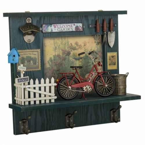 Zidna vješalica Alexandra House Living Metal Drvo MDF Bicikl 11 x 37 x 42 cm Trgovina Cijena