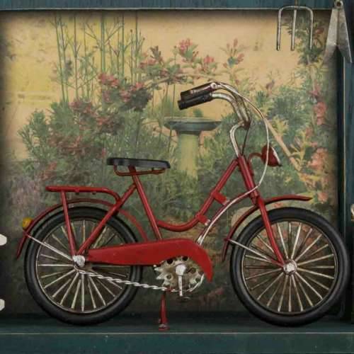 Zidna vješalica Alexandra House Living Metal Drvo MDF Bicikl 11 x 37 x 42 cm Trgovina Cijena