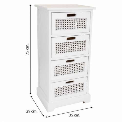 Ormarić s ladicama Alexandra House Living Bijela trska Paulovnija Drvo MDF 29 x 75 x 35 cm Cijena
