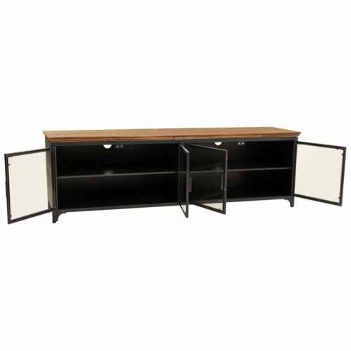Višenamjenska komoda Alexandra House Living Smeđa Siva Drvo Metal Staklo 41 x 50 x 161 cm Cijena