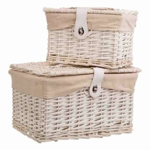 Set de Două Cufere Alexandra House Living Bijela Drvo vrbe 30 x 23 x 40 cm Cijena
