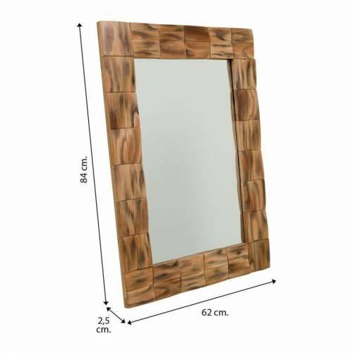 Zidno ogledalo Alexandra House Living Prirodno 84 x 2 x 62 cm Pravokutno Cijena