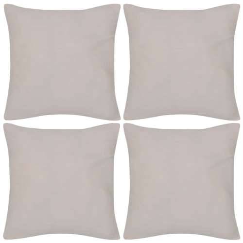 130912 4 Beige Cushion Covers Cotton 80 x 80 cm Cijena