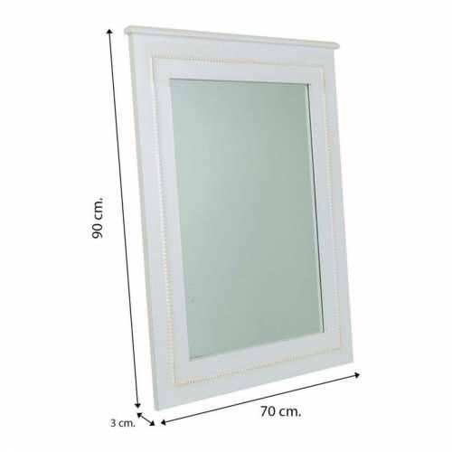 Zidno ogledalo Alexandra House Living Bijela 3 x 90 x 70 cm Pravokutno Cijena