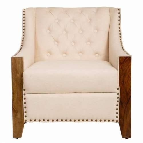 Fotelja Alexandra House Living Bež 80 x 80 x 72 cm tapecirani Cijena
