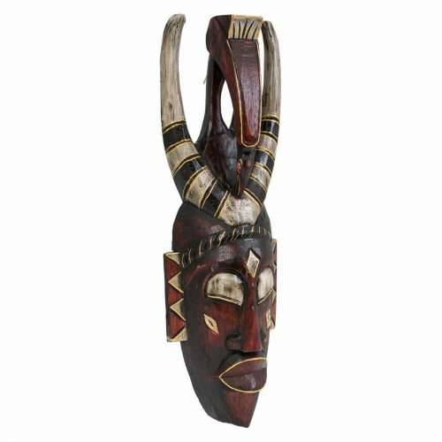 Ukrasna figura Alexandra House Living Crna Drvo Maska 6 x 50 x 16 cm Cijena