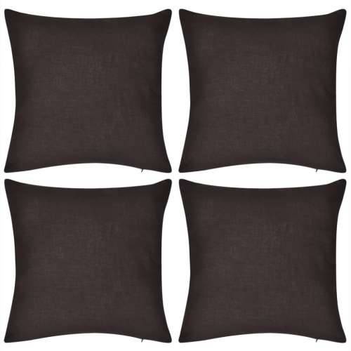 130913 4 Brown Cushion Covers Cotton 40 x 40 cm Cijena