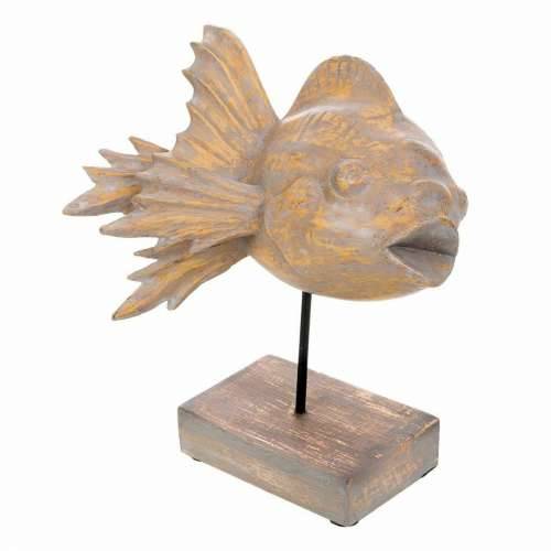 Ukrasna figura Alexandra House Living Siva Tamno smeđi Drvo Željezo Riba 31 x 24 x 30 cm Cijena
