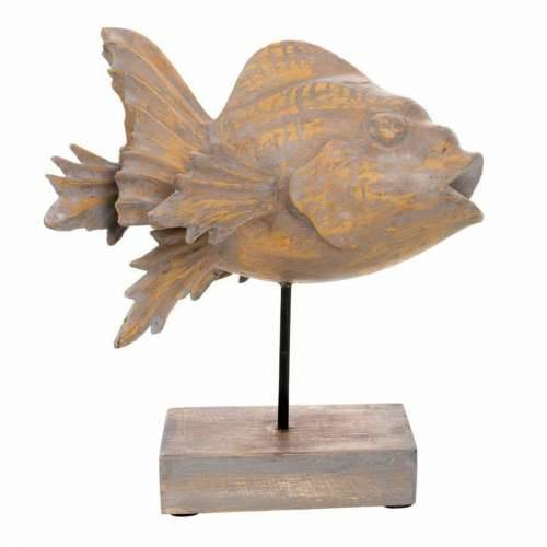Ukrasna figura Alexandra House Living Siva Tamno smeđi Drvo Željezo Riba 31 x 24 x 30 cm Cijena