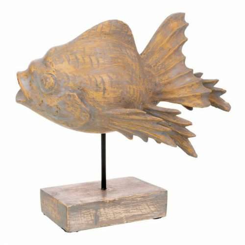 Ukrasna figura Alexandra House Living Siva Tamno smeđi Drvo Željezo Riba 31 x 24 x 30 cm Cijena