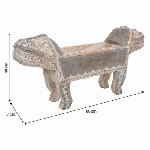 Stolni ukras Alexandra House Living Bijela Smeđa Drvo 40 x 17 x 80 cm Lav Cijena