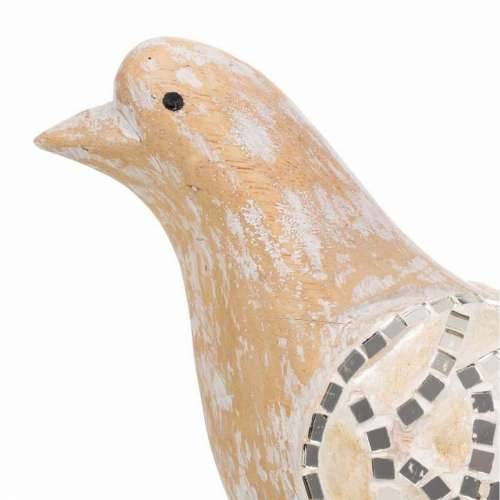 Ukrasna figura Alexandra House Living Bijela Prirodno Drvo Staklo Ptica 26 x 12 x 30 cm Cijena